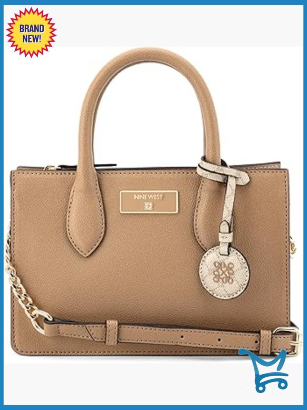 Mini Satchel Crossbody Bag with Removable Strap and Triple Compartments
